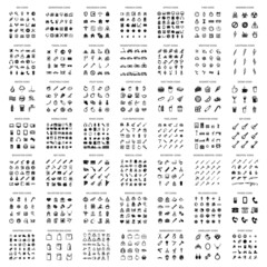 Vector Sketch Icons Big Set. Giant Collection of Hand Drawn Symbols.