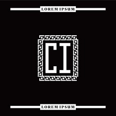 C I collection of initial logo designs with luxurious frame elements