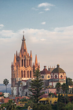 Downtown landmark of beautiful city San Miguel de Allende, Mexico