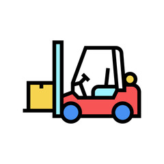 loader cart color icon vector. loader cart sign. isolated symbol illustration