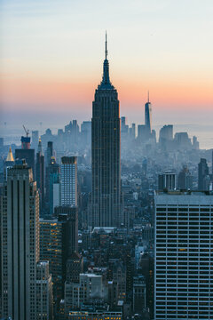 New York cityscape against of subtle sky