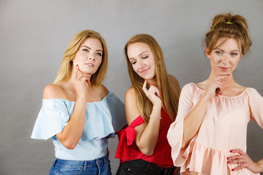 Three suspicious women