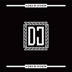 D J collection of initial logo designs with luxurious frame elements