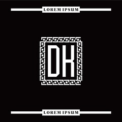 D K collection of initial logo designs with luxurious frame elements