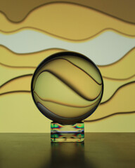 Photo of a lens ball that I sat in front of my monitor to use for back lighting and I added a...