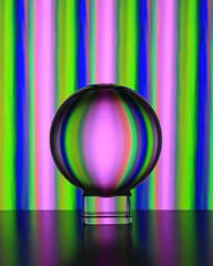 Photo of a lens ball that I sat in front of my monitor to use for back lighting and I added a...