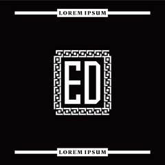 E D collection of initial logo designs with luxurious frame elements