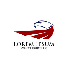 Creative eagle logo. Eagle bird head vector logo template. falcon or hawk logo. good for a mascot, delivery, logistics, or transportation logo.