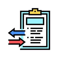 import and export document color icon vector. import and export document sign. isolated symbol illustration