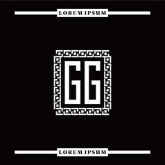 G G collection of initial logo designs with luxurious frame elements