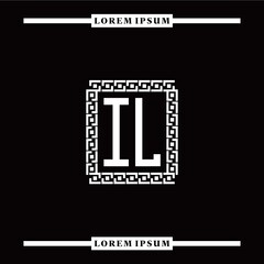 Obraz premium I L collection of initial logo designs with luxurious frame elements