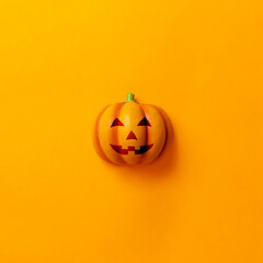 Bright halloween pumpkin. Backgrounds, posters, greeting cards, etc.　明るいデザインのハロウィンのカボチャ。背景、ポスター、グリーティングカードなど