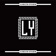 L Y collection of initial logo designs with luxurious frame elements