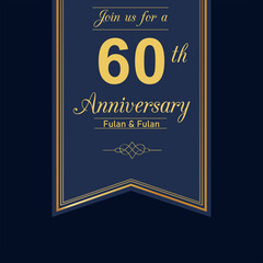 60 Years Anniversary Celebration Vector Template Design Illustration