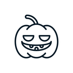 Halloween pumkin outline icons. Vector illustration. Editable stroke. Isolated icon suitable for web, infographics, interface and apps.