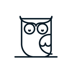 Owl outline icons. Vector illustration. Editable stroke. Isolated icon suitable for web, infographics, interface and apps.