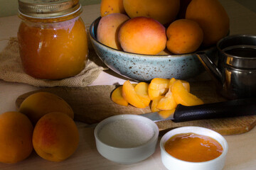handmade apricot jam for your breakfast 