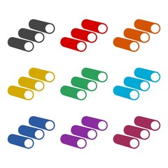 Simple Pipe vector icon, color set