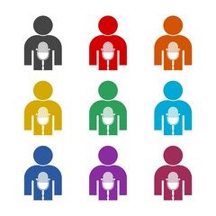 Simple journalist icon, color set