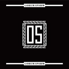 O S collection of initial logo designs with luxurious frame elements
