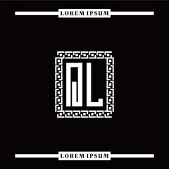 Q L collection of initial logo designs with luxurious frame elements