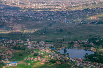 aerial view of the  kathmandu city nepal