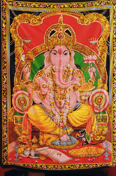 Textile fabric with the image of God Ganesha