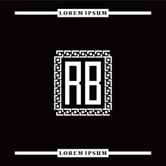 R B collection of initial logo designs with luxurious frame elements