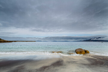 Obraz na płótnie Canvas Landscape from Mar de Lira Beach, Carnota, La Coruña, Galicia, Spain.