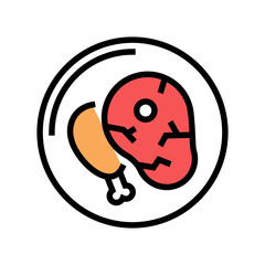 meat department store color icon vector. meat department store sign. isolated symbol illustration