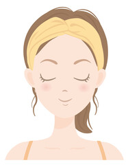 スキンケアをしている女性