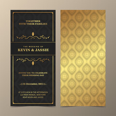 Luxury vintage golden vector invitation card template