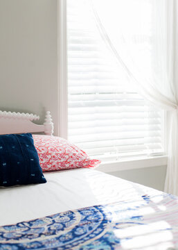 window light on a bed