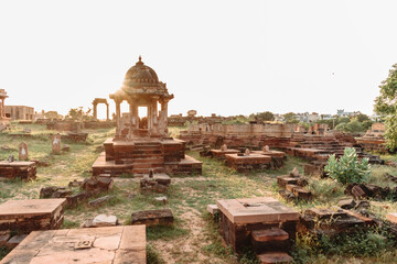 scenic View of the ancient historic place Chhatardi with clear blue sky at Bhuj, Gujarat, India.