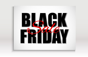 Vector illustration of black friday sale banner on transparent background.	
