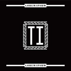 T I collection of initial logo designs with luxurious frame elements