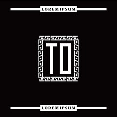 T O collection of initial logo designs with luxurious frame elements