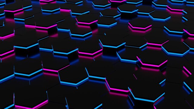 3d rendering of abstract hexagonal background