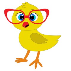 cute cartoon animal with  glasses vector illustration	