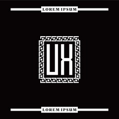 Obraz premium U X collection of initial logo designs with luxurious frame elements