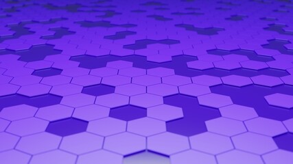 3d rendering of purple hexagonal background