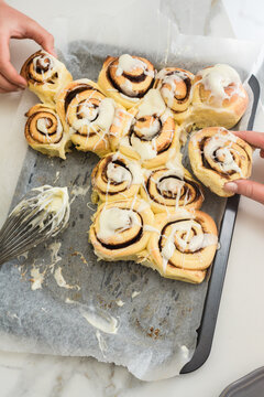 warm cinnamon buns don't last long