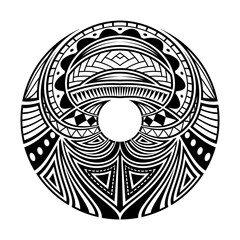 Maori polynesian ethnic circle tattoo shape