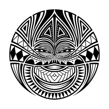 Abstract polynesian tattoo circle design