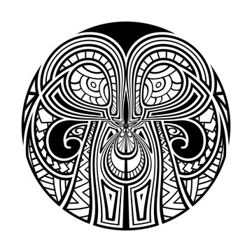 Polynesian maori ethnic circle tattoo