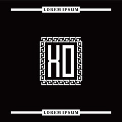 X O collection of initial logo designs with luxurious frame elements