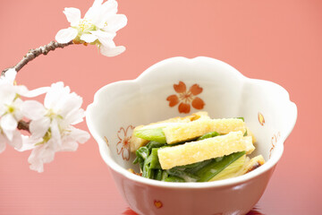 桜と料理