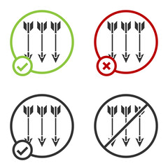 Black Crossed arrows icon isolated on white background. Circle button. Vector.