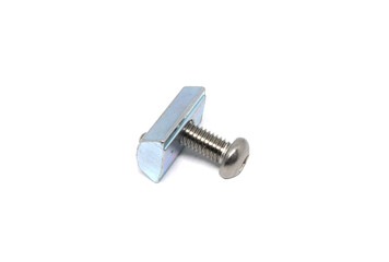 Stainless Button Head Socket Screws with Easy Nut Screw isolated on white background