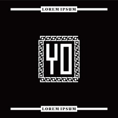 Y O collection of initial logo designs with luxurious frame elements